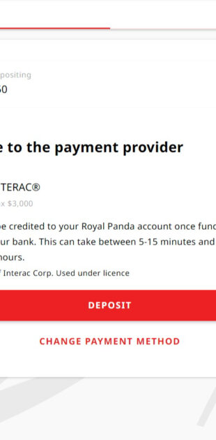 Interac Deposits at Royal Panda